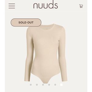 Nuuds | Size Small Ribbed Crewneck Bodysuit (Bone) - NWT